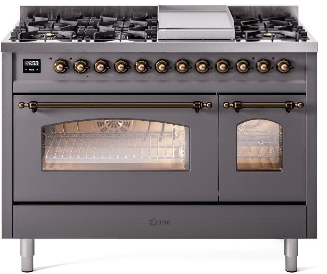 ILVE - 48" Nostalgie II Series Freestanding Dual Fuel Range - Double Oven - Griddle - Liquid Propane ILVE - 48" Nostalgie II Series Freestanding Dual Fuel Range - Double Oven - Griddle - Liquid Propane