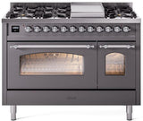 ILVE - 48" Nostalgie II Series Freestanding Dual Fuel Range - Double Oven - Griddle - Liquid Propane ILVE - 48" Nostalgie II Series Freestanding Dual Fuel Range - Double Oven - Griddle - Liquid Propane