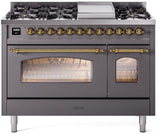 ILVE - 48" Nostalgie II Series Freestanding Dual Fuel Range - Double Oven - Griddle - Liquid Propane ILVE - 48" Nostalgie II Series Freestanding Dual Fuel Range - Double Oven - Griddle - Liquid Propane