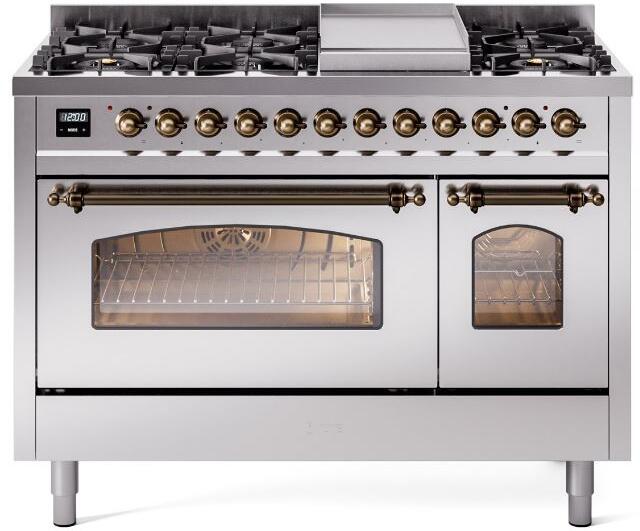ILVE - 48" Nostalgie II Series Freestanding Dual Fuel Range - Double Oven - Griddle - Liquid Propane ILVE - 48" Nostalgie II Series Freestanding Dual Fuel Range - Double Oven - Griddle - Liquid Propane