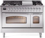 ILVE - 48" Nostalgie II Series Freestanding Dual Fuel Range - Double Oven - Griddle - Liquid Propane ILVE - 48" Nostalgie II Series Freestanding Dual Fuel Range - Double Oven - Griddle - Liquid Propane