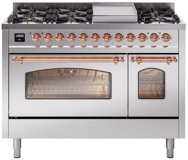 ILVE - 48" Nostalgie II Series Freestanding Dual Fuel Range - Double Oven - Griddle - Liquid Propane ILVE - 48" Nostalgie II Series Freestanding Dual Fuel Range - Double Oven - Griddle - Liquid Propane