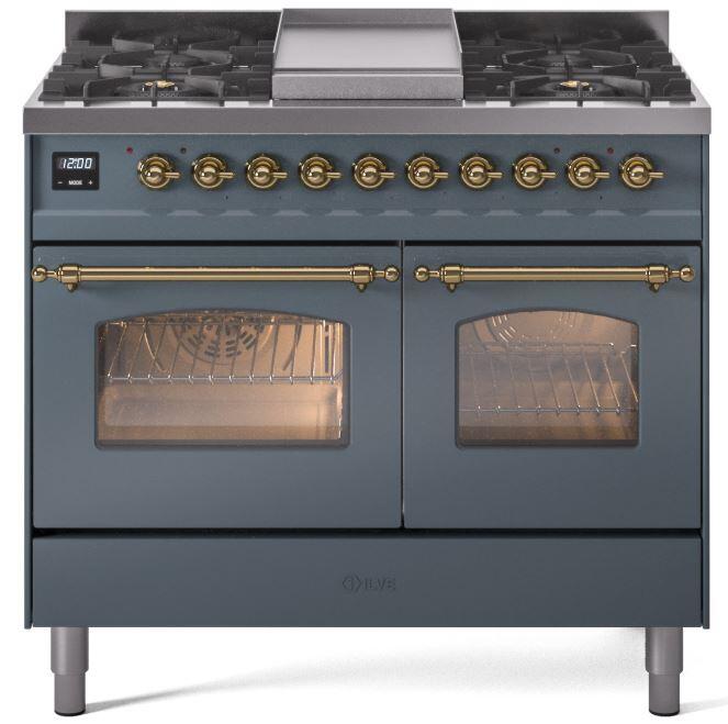 ILVE - 40" Nostalgie II Series Freestanding Dual Fuel Range - Double Oven - Griddle - Liquid Propane ILVE - 40" Nostalgie II Series Freestanding Dual Fuel Range - Double Oven - Griddle - Liquid Propane