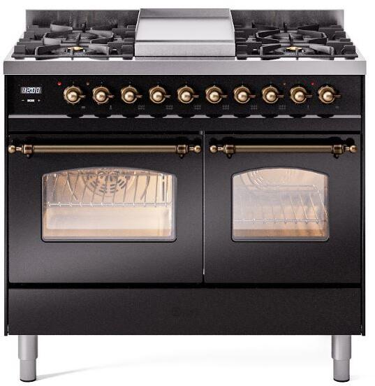 ILVE - 40" Nostalgie II Series Freestanding Dual Fuel Range - Double Oven - Griddle - Liquid Propane ILVE - 40" Nostalgie II Series Freestanding Dual Fuel Range - Double Oven - Griddle - Liquid Propane