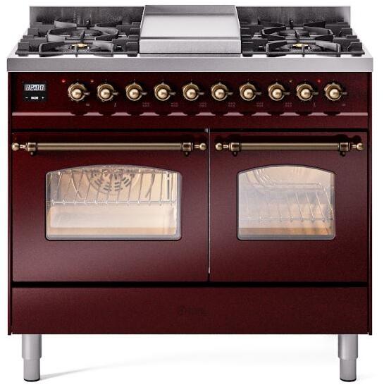 ILVE - 40" Nostalgie II Series Freestanding Dual Fuel Range - Double Oven - Griddle - Liquid Propane ILVE - 40" Nostalgie II Series Freestanding Dual Fuel Range - Double Oven - Griddle - Liquid Propane