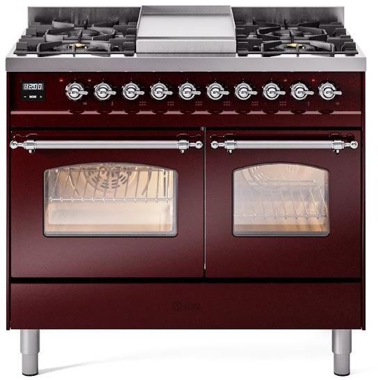 ILVE - 40" Nostalgie II Series Freestanding Dual Fuel Range - Double Oven - Griddle - Liquid Propane ILVE - 40" Nostalgie II Series Freestanding Dual Fuel Range - Double Oven - Griddle - Liquid Propane