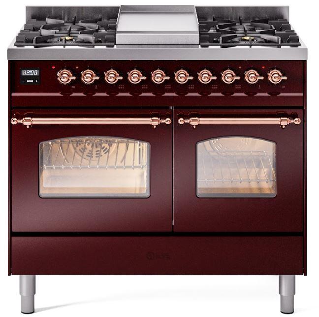 ILVE - 40" Nostalgie II Series Freestanding Dual Fuel Range - Double Oven - Griddle - Liquid Propane ILVE - 40" Nostalgie II Series Freestanding Dual Fuel Range - Double Oven - Griddle - Liquid Propane
