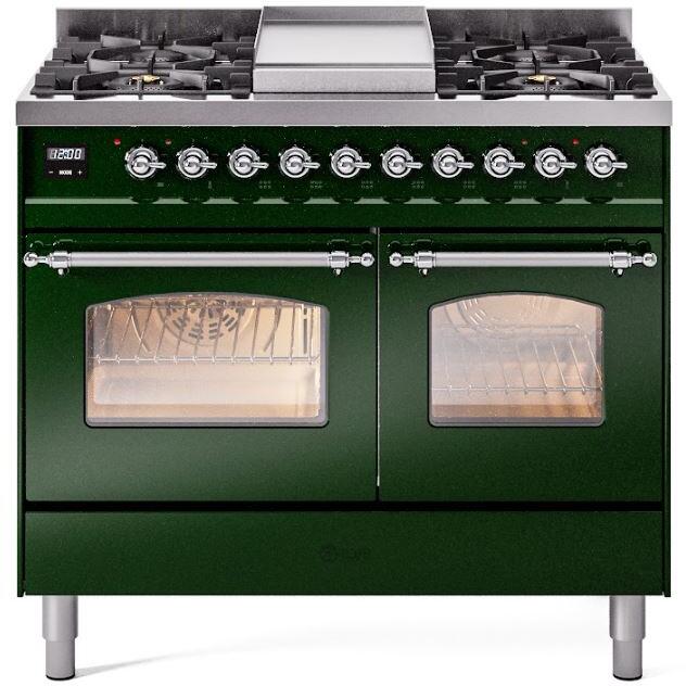 ILVE - 40" Nostalgie II Series Freestanding Dual Fuel Range - Double Oven - Griddle - Liquid Propane ILVE - 40" Nostalgie II Series Freestanding Dual Fuel Range - Double Oven - Griddle - Liquid Propane