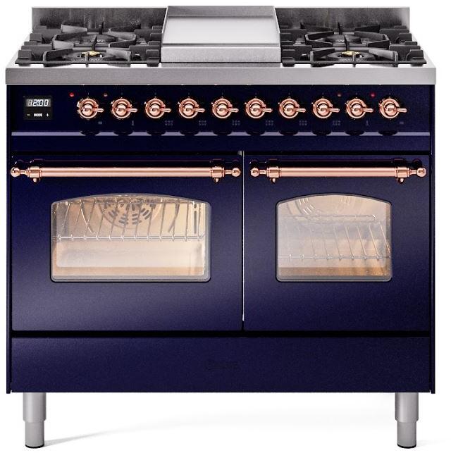 ILVE - 40" Nostalgie II Series Freestanding Dual Fuel Range - Double Oven - Griddle - Liquid Propane ILVE - 40" Nostalgie II Series Freestanding Dual Fuel Range - Double Oven - Griddle - Liquid Propane