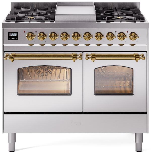 ILVE - 40" Nostalgie II Series Freestanding Dual Fuel Range - Double Oven - Griddle - Liquid Propane ILVE - 40" Nostalgie II Series Freestanding Dual Fuel Range - Double Oven - Griddle - Liquid Propane