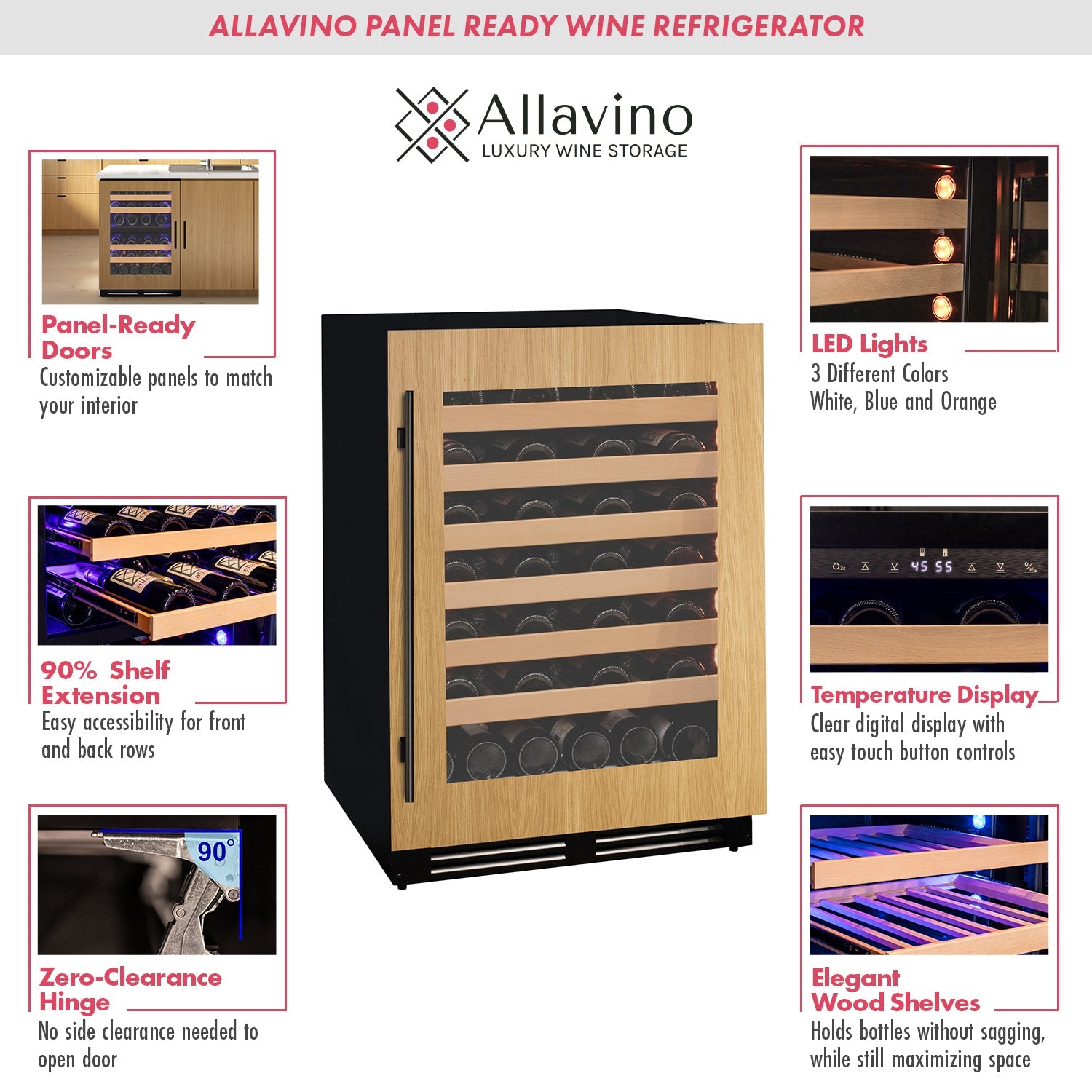 Allavino - 24" Wide Single Zone Panel Ready Wine Refrigerator Allavino - 24" Wide Single Zone Panel Ready Wine Refrigerator