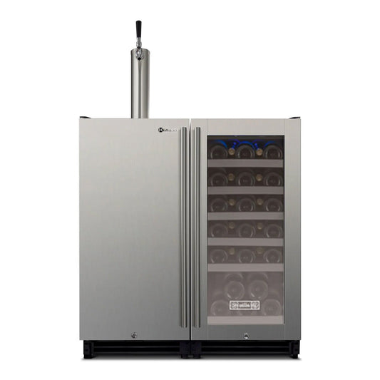 Allavino - 30" Side-by-Side Single Tap Kegerator and Single Zone Wine Refrigerator - BF VS15-1WK-L