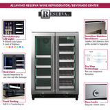 Allavino - Reserva Series 24" Wide Two Door Stainless Steel Wine Refrigerator/Beverage Center - VSBCW34FD-2S Allavino - Reserva Series 24" Wide Two Door Stainless Steel Wine Refrigerator/Beverage Center - VSBCW34FD-2S