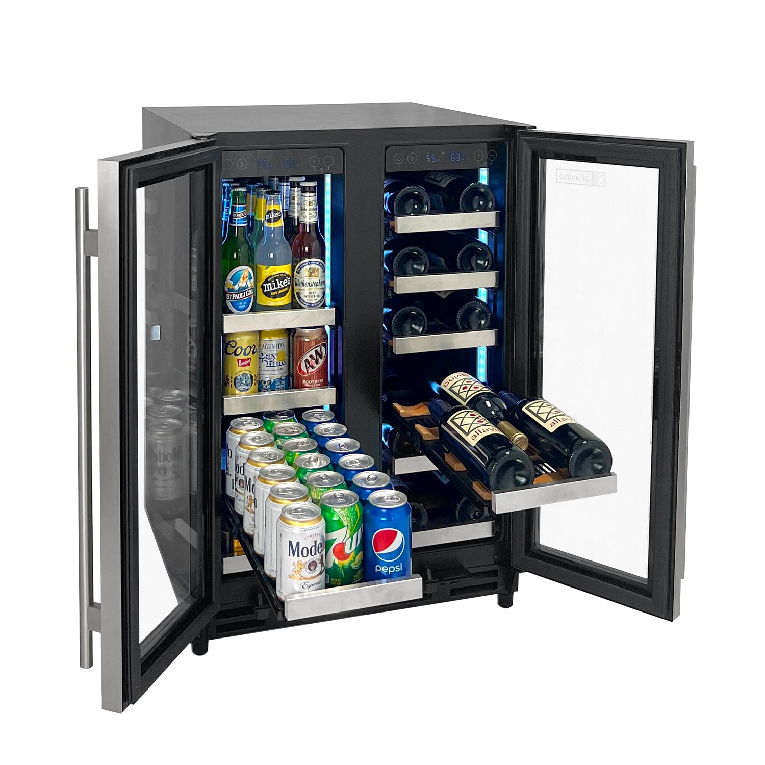 Allavino - Reserva Series 24" Wide Two Door Stainless Steel Wine Refrigerator/Beverage Center - VSBCW34FD-2S Allavino - Reserva Series 24" Wide Two Door Stainless Steel Wine Refrigerator/Beverage Center - VSBCW34FD-2S