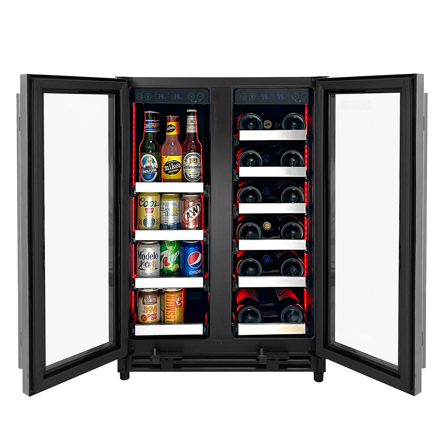 Allavino - Reserva Series 24" Wide Two Door Stainless Steel Wine Refrigerator/Beverage Center - VSBCW34FD-2S Allavino - Reserva Series 24" Wide Two Door Stainless Steel Wine Refrigerator/Beverage Center - VSBCW34FD-2S
