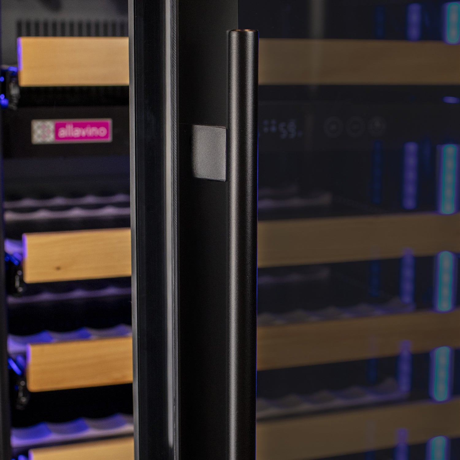 Allavino - Reserva Series 119 Bottle 55" Tall Dual Zone Black Glass Wine Refrigerator Allavino - Reserva Series 119 Bottle 55" Tall Dual Zone Black Glass Wine Refrigerator