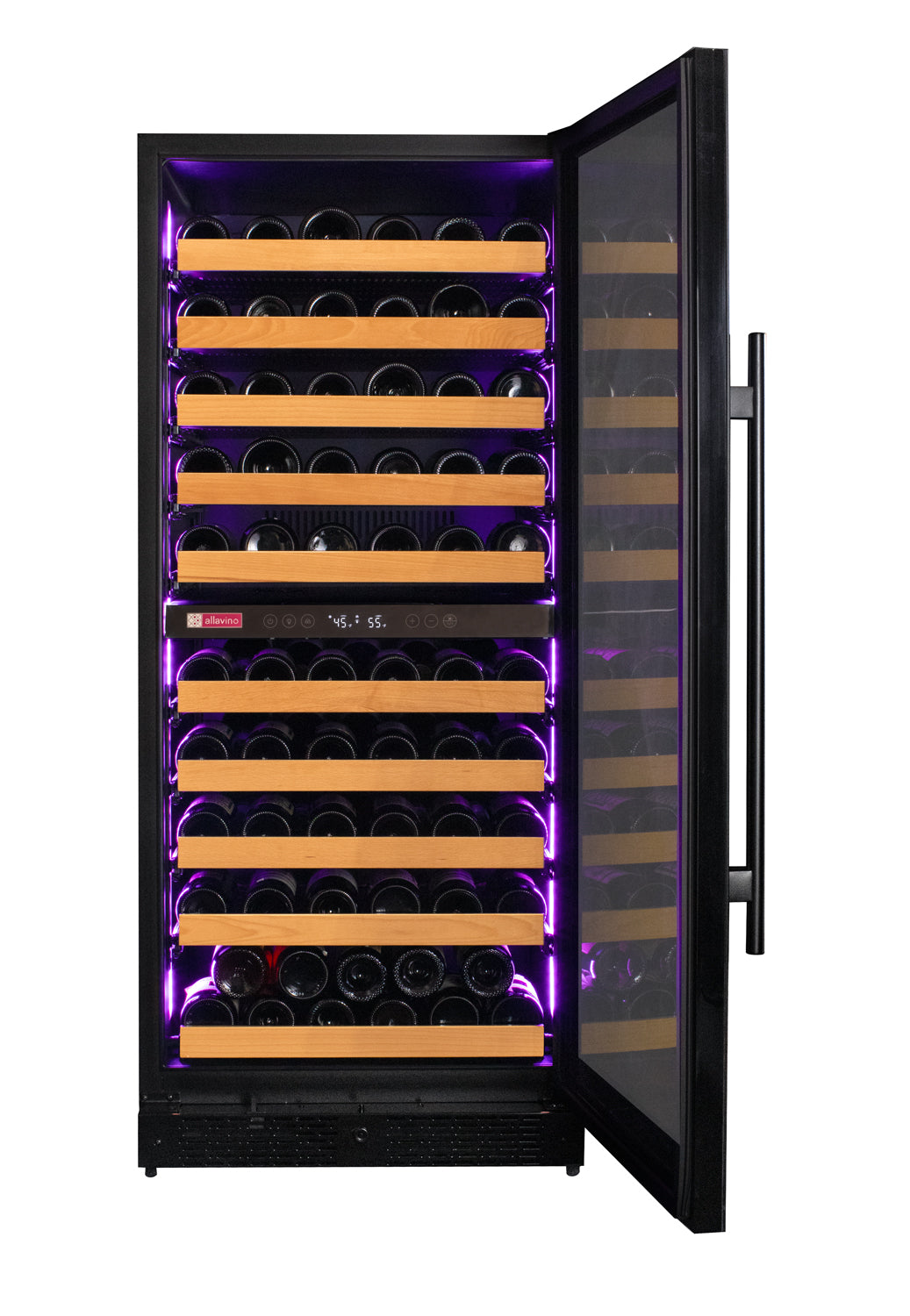 Allavino - Reserva Series 119 Bottle 55" Tall Dual Zone Black Glass Wine Refrigerator Allavino - Reserva Series 119 Bottle 55" Tall Dual Zone Black Glass Wine Refrigerator