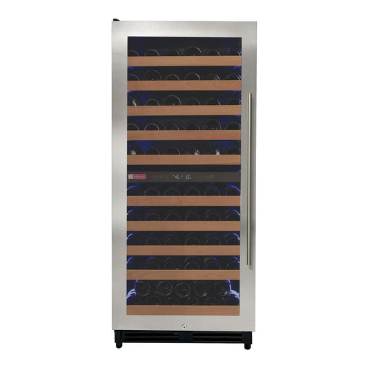 Allavino - Reserva Series 119 Bottle 55" Tall Dual Zone Stainless Steel Wine Refrigerator - AO VSW11955D-2SL