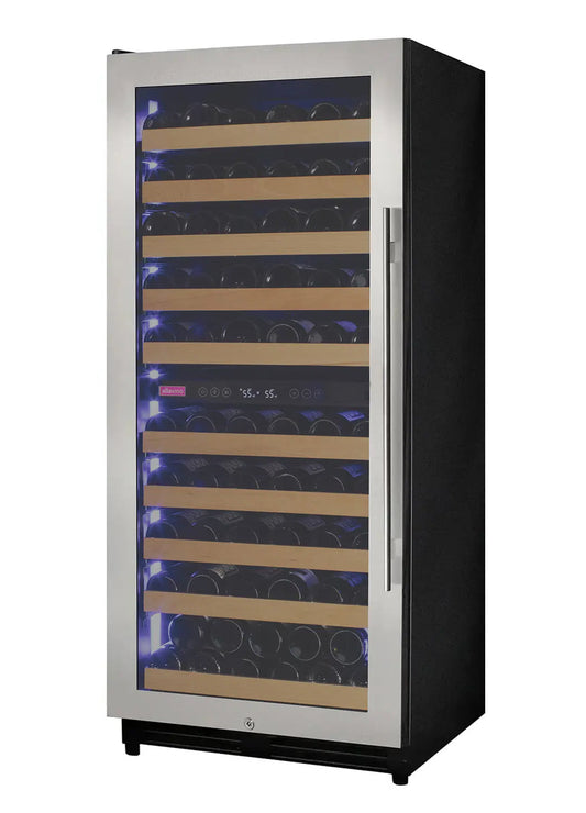 Allavino - Reserva Series 119 Bottle 55" Tall Dual Zone Stainless Steel Wine Refrigerator - AO VSW11955D-2SL