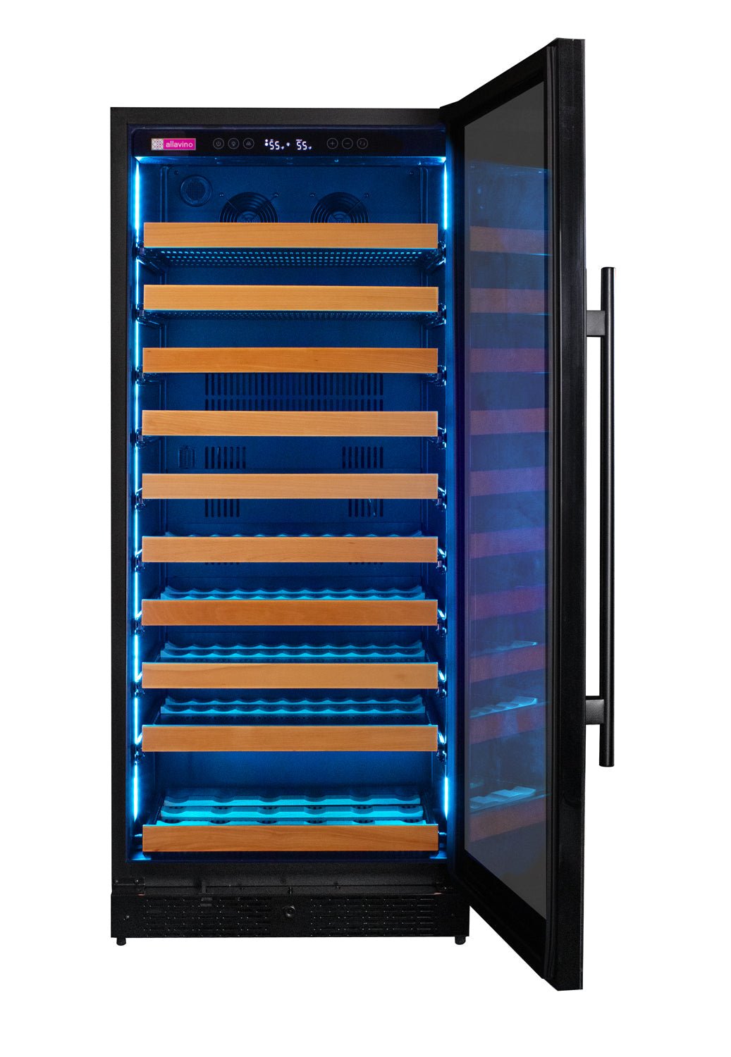 Allavino - Reserva Series 119 Bottle 55" Tall Single Zone Black Glass Wine Refrigerator Allavino - Reserva Series 119 Bottle 55" Tall Single Zone Black Glass Wine Refrigerator