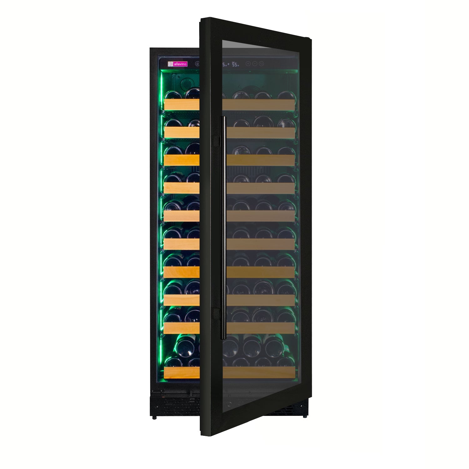 Allavino - Reserva Series 119 Bottle 55" Tall Single Zone Black Glass Wine Refrigerator Allavino - Reserva Series 119 Bottle 55" Tall Single Zone Black Glass Wine Refrigerator