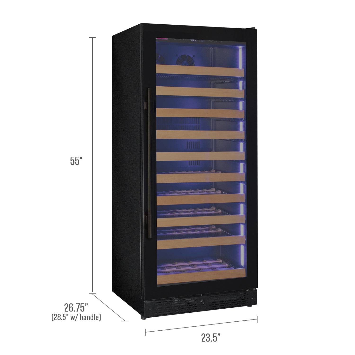 Allavino - Reserva Series 119 Bottle 55" Tall Single Zone Black Glass Wine Refrigerator Allavino - Reserva Series 119 Bottle 55" Tall Single Zone Black Glass Wine Refrigerator