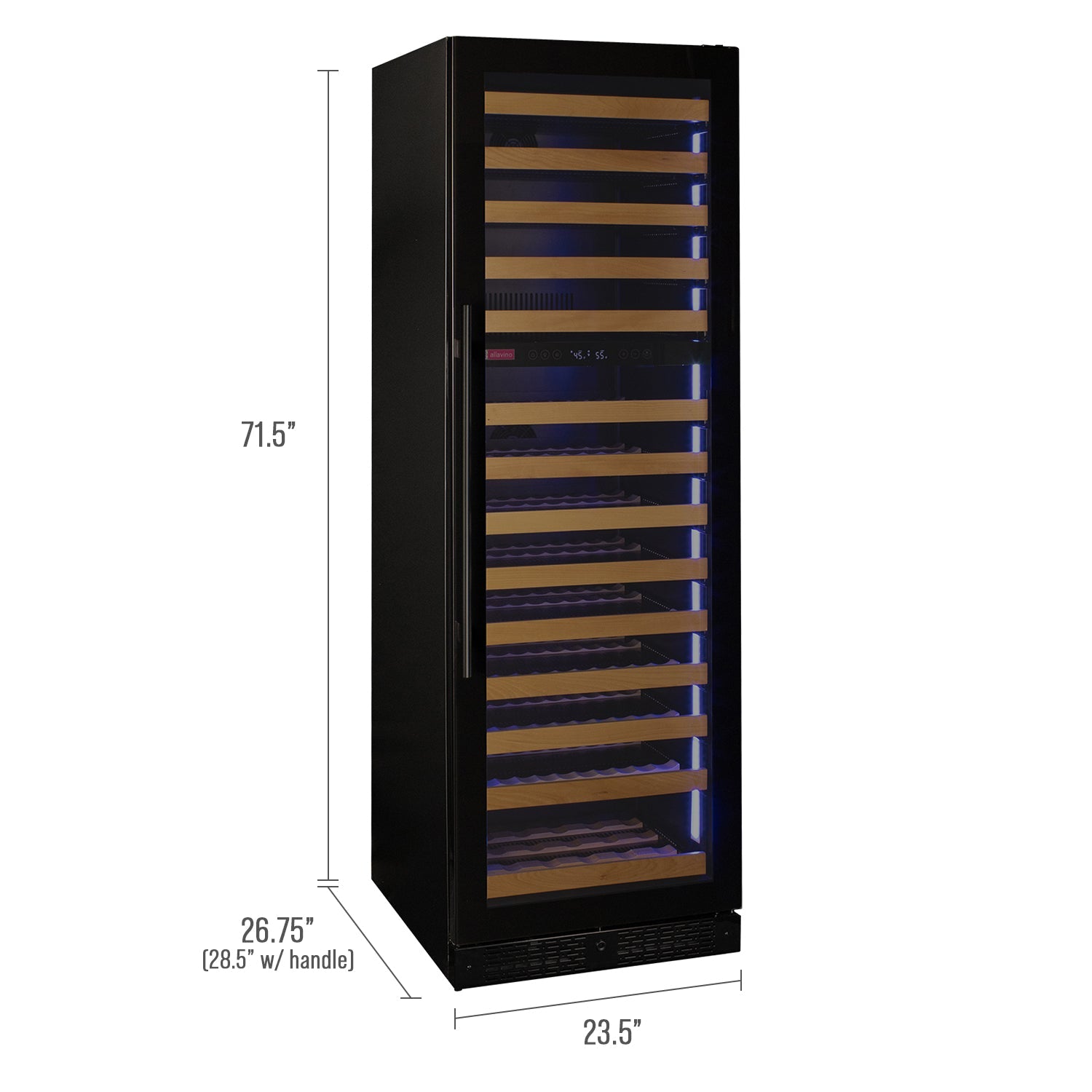 Allavino - Reserva Series 154 Bottle 71" Tall Dual Zone Black Glass Door Wine Refrigerator Allavino - Reserva Series 154 Bottle 71" Tall Dual Zone Black Glass Door Wine Refrigerator