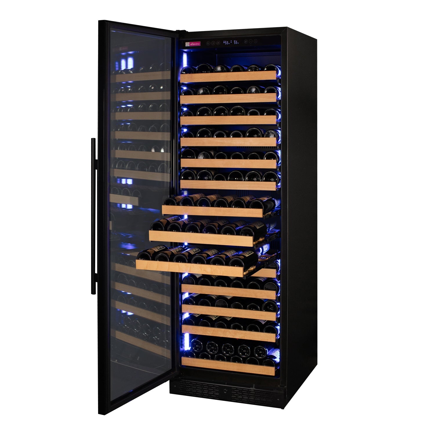 Allavino - Reserva Series 163 Bottle 71" Tall Single Zone Black Glass Door Wine Refrigerator Allavino - Reserva Series 163 Bottle 71" Tall Single Zone Black Glass Door Wine Refrigerator