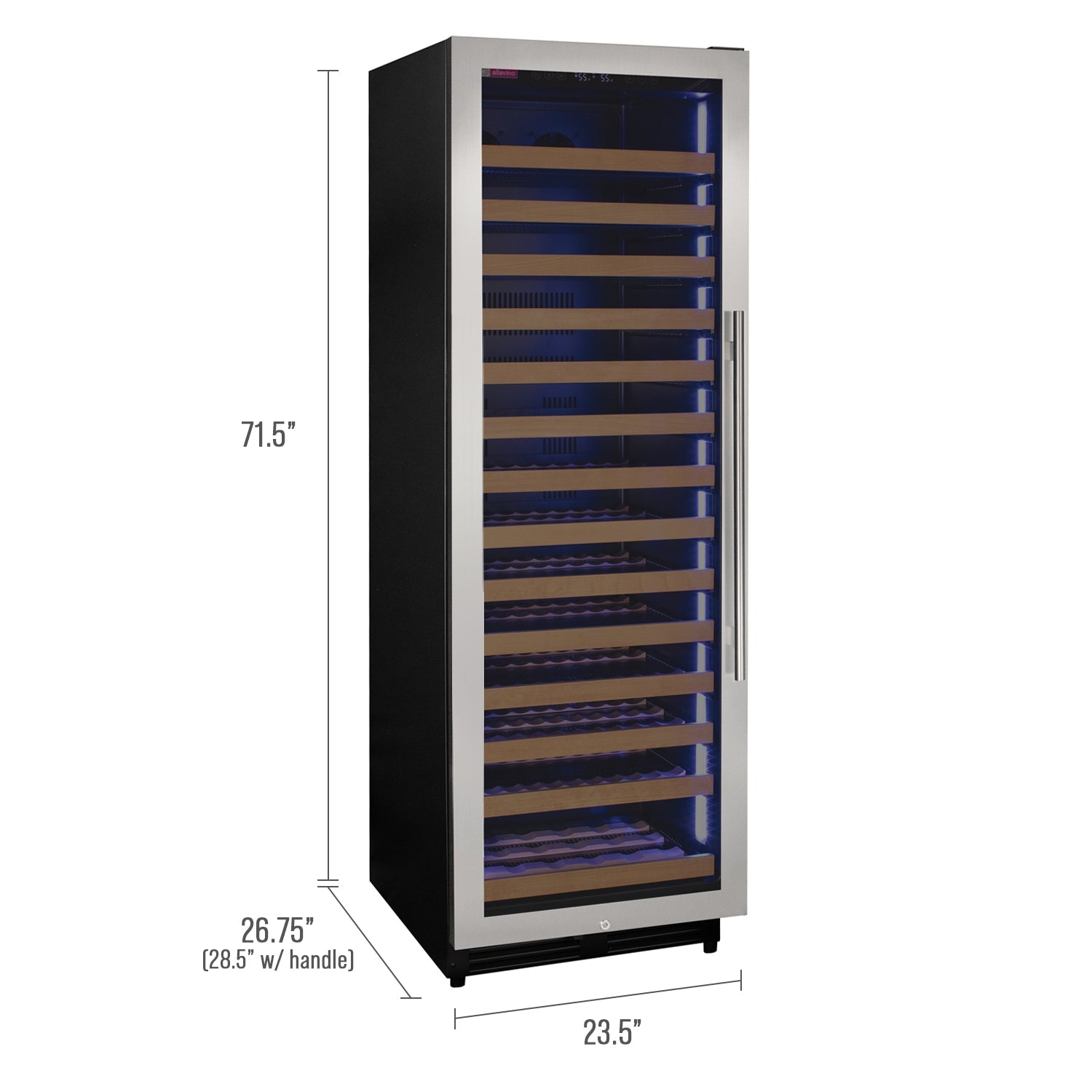 Allavino - Reserva Series 163 Bottle 71" Tall Single Zone Stainless Steel Wine Refrigerator Allavino - Reserva Series 163 Bottle 71" Tall Single Zone Stainless Steel Wine Refrigerator