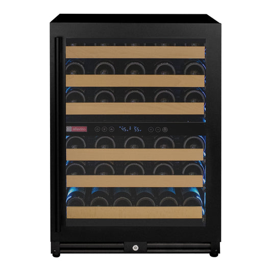 Allavino - Reserva Series - 56 Bottle Dual Zone Built-in Luxury Wine Refrigerator with Black Door