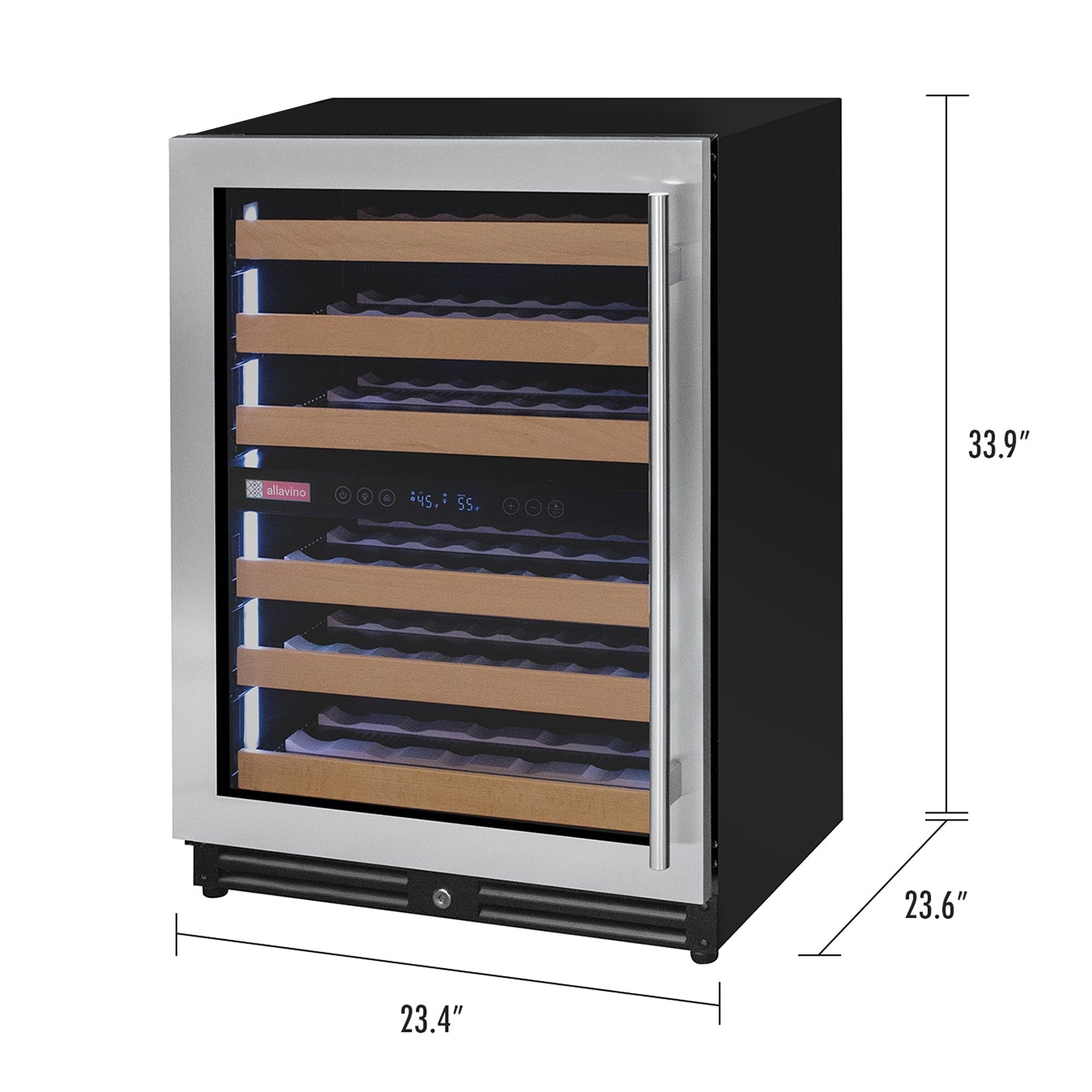 Allavino - Reserva Series - 56 Bottle Dual Zone Built-in Luxury Wine Refrigerator with Stainless Steel Door Allavino - Reserva Series - 56 Bottle Dual Zone Built-in Luxury Wine Refrigerator with Stainless Steel Door