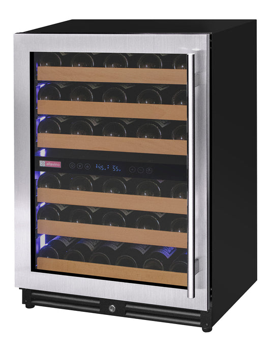 Allavino - Reserva Series - 56 Bottle Dual Zone Built-in Luxury Wine Refrigerator with Stainless Steel Door