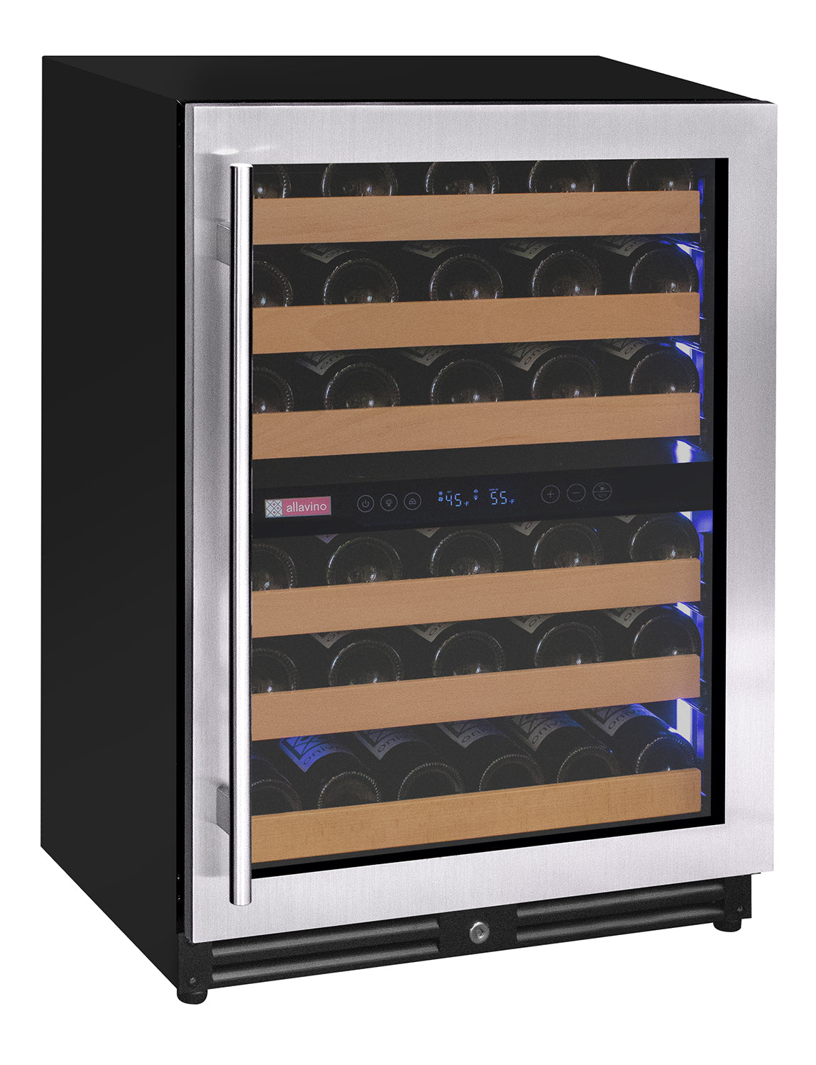 Allavino - Reserva Series - 56 Bottle Dual Zone Built-in Luxury Wine Refrigerator with Stainless Steel Door Allavino - Reserva Series - 56 Bottle Dual Zone Built-in Luxury Wine Refrigerator with Stainless Steel Door