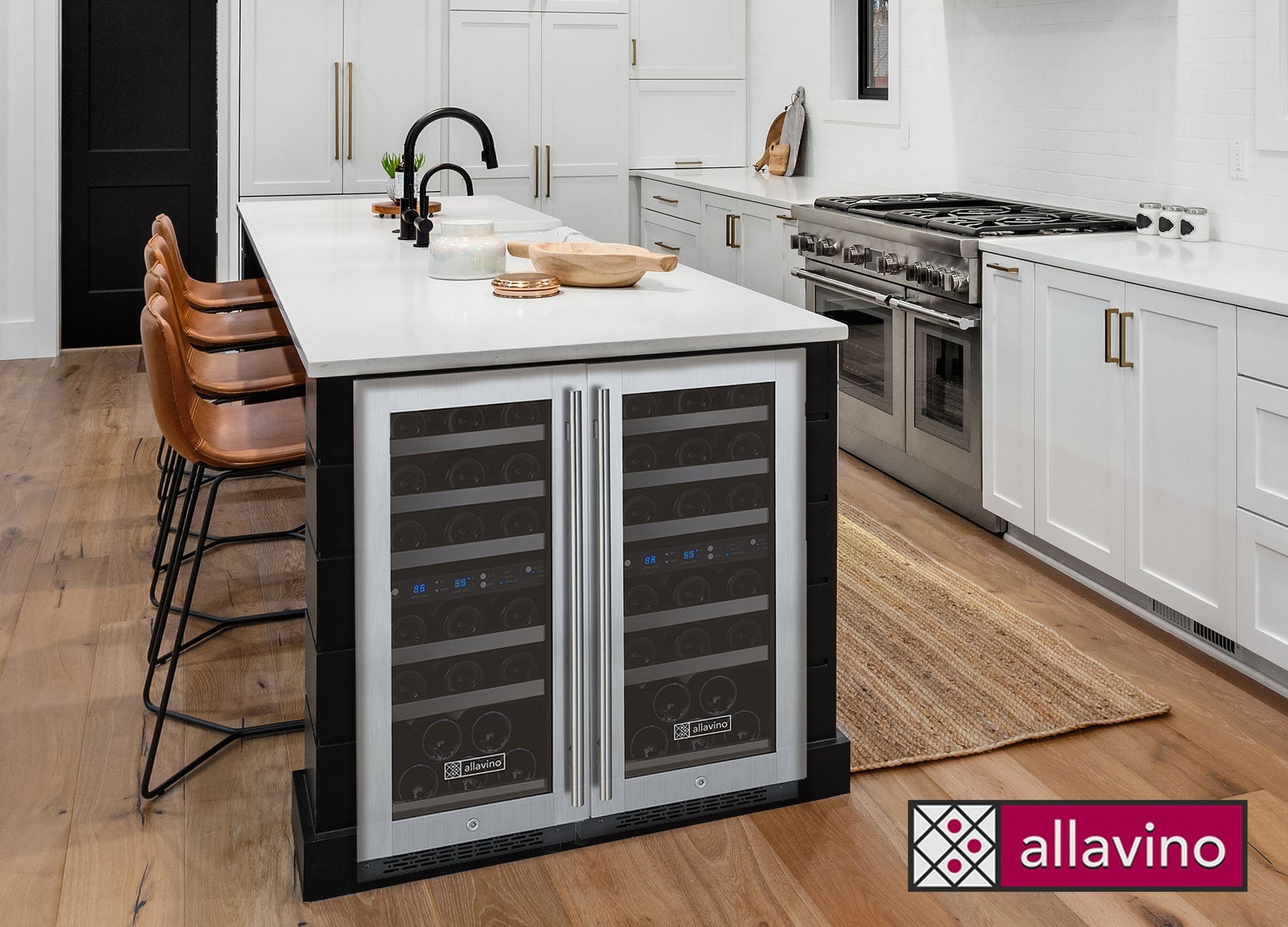 Allavino - 47" Wide FlexCount II Tru-Vino 349 Bottle Three Zone Side-by-Side Wine Refrigerator - BF 3Z-VSWR7772-B20 Allavino - 47" Wide FlexCount II Tru-Vino 349 Bottle Three Zone Side-by-Side Wine Refrigerator - BF 3Z-VSWR7772-B20