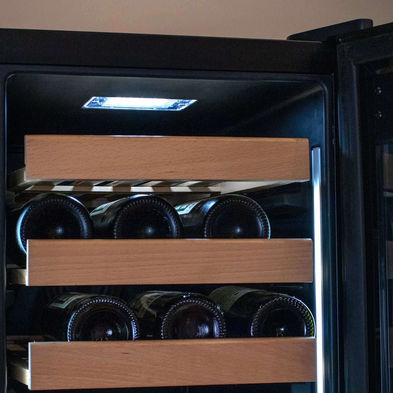 Allavino - 76.5" Tall Black French Doors Dual Zone Wine Refrigerator with Two Refrigerated Drawers Allavino - 76.5" Tall Black French Doors Dual Zone Wine Refrigerator with Two Refrigerated Drawers