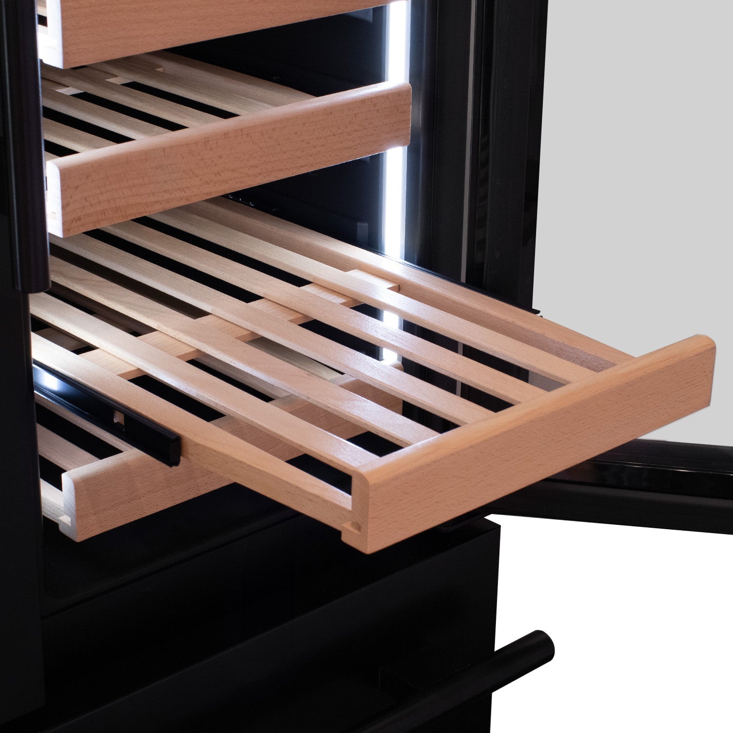 Allavino - 76.5" Tall Black French Doors Dual Zone Wine Refrigerator with Two Refrigerated Drawers Allavino - 76.5" Tall Black French Doors Dual Zone Wine Refrigerator with Two Refrigerated Drawers