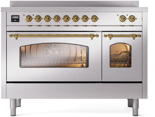 ILVE - 48" Nostalgie II Series Freestanding Electric Induction Range - Double Oven