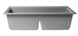 ALFI brand - Titanium 33" Granite Composite Workstation Step Rim Double Bowl Undermount Sink with Accessories - AB3418DBUM-T