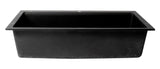 ALFI brand - Black 33" Granite Composite Workstation Step Rim Single Bowl Drop In Sink with Accessories - AB3418SBDI-BLA