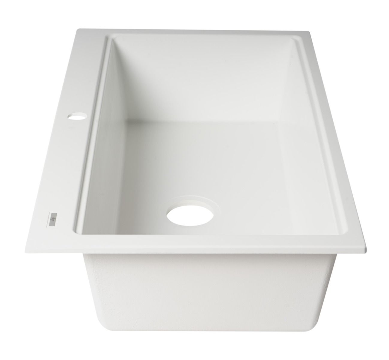 ALFI brand - White 33" Granite Composite Workstation Step Rim Single Bowl Drop In Sink with Accessories - AB3418SBDI-W