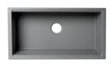 ALFI brand - Titanium 33" Granite Composite Workstation Step Rim Single Bowl Undermount Sink with Accessories - AB3418SBUM-T