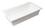 ALFI brand - White 33" Granite Composite Workstation Step Rim Single Bowl Undermount Sink with Accessories - AB3418SBUM-W