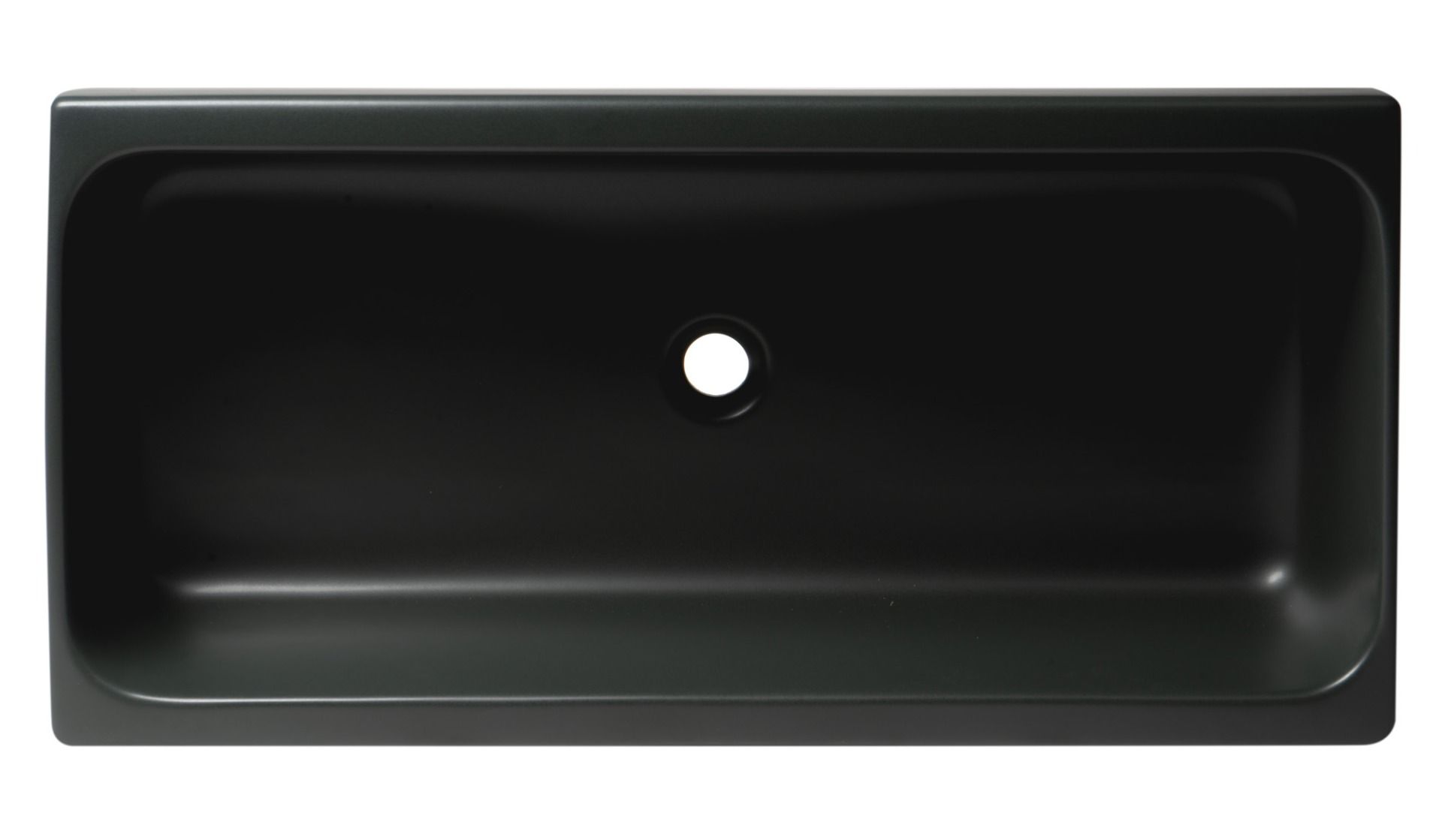 ALFI brand - 36" Black Matte Above Mount Fireclay Bathroom Trough Sink - AB36TRBM ALFI brand - 36" Black Matte Above Mount Fireclay Bathroom Trough Sink - AB36TRBM