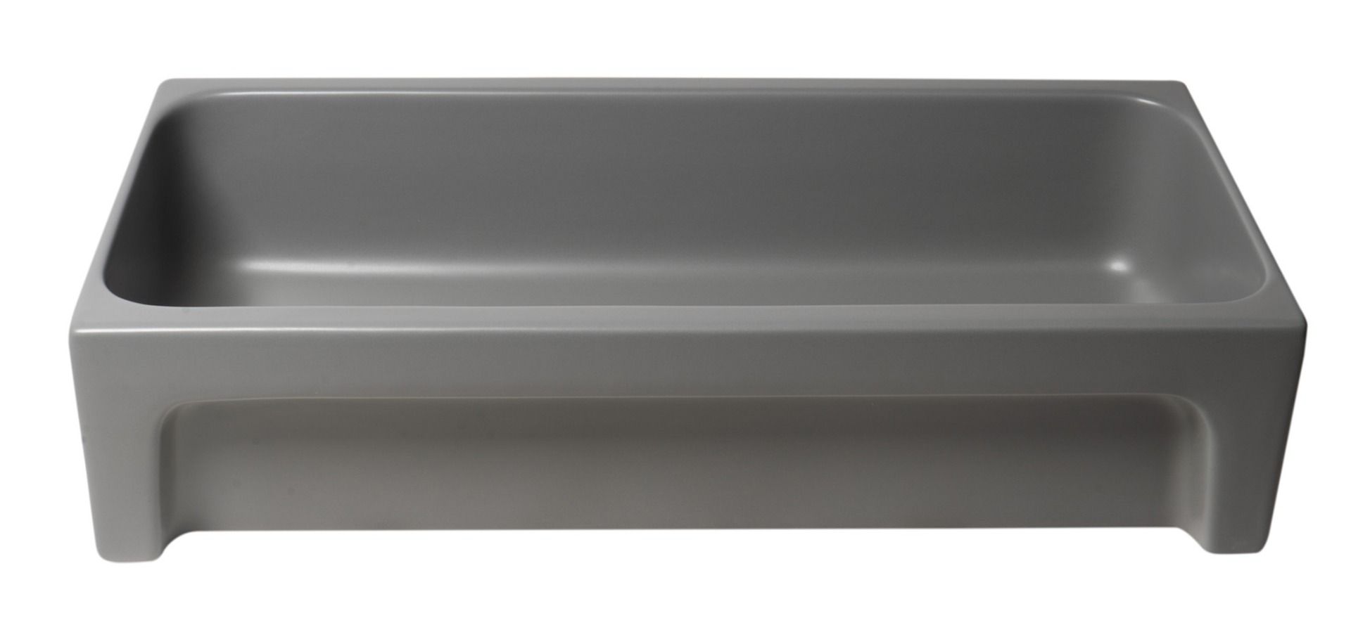 ALFI brand - 36" Grey Matte Above Mount Fireclay Bathroom Trough Sink - AB36TRGM ALFI brand - 36" Grey Matte Above Mount Fireclay Bathroom Trough Sink - AB36TRGM