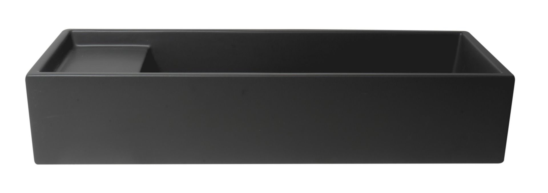 ALFI brand - 39" Black Matte Above Mount Fireclay Bathroom Trough Sink - AB39TRBM ALFI brand - 39" Black Matte Above Mount Fireclay Bathroom Trough Sink - AB39TRBM