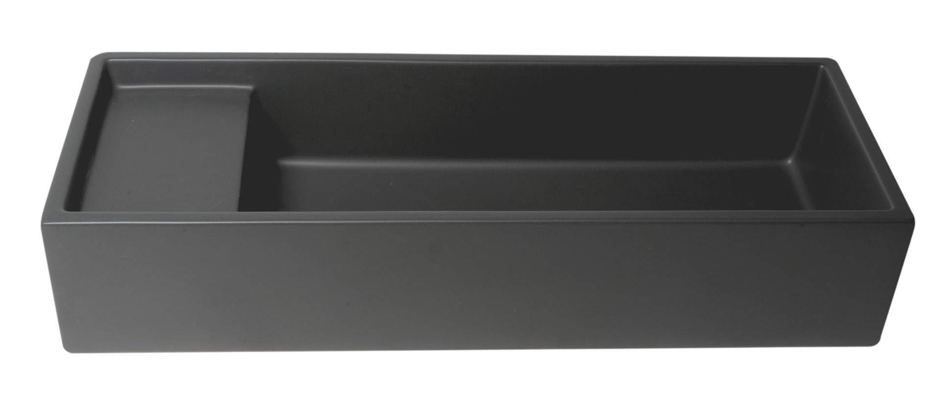 ALFI brand - 39" Black Matte Above Mount Fireclay Bathroom Trough Sink - AB39TRBM ALFI brand - 39" Black Matte Above Mount Fireclay Bathroom Trough Sink - AB39TRBM