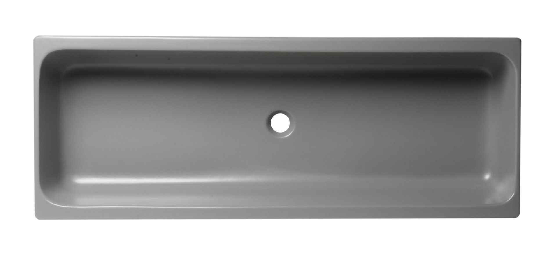 ALFI brand - 48" Grey Matte Above Mount Fireclay Bathroom Trough Sink - AB48TRGM ALFI brand - 48" Grey Matte Above Mount Fireclay Bathroom Trough Sink - AB48TRGM