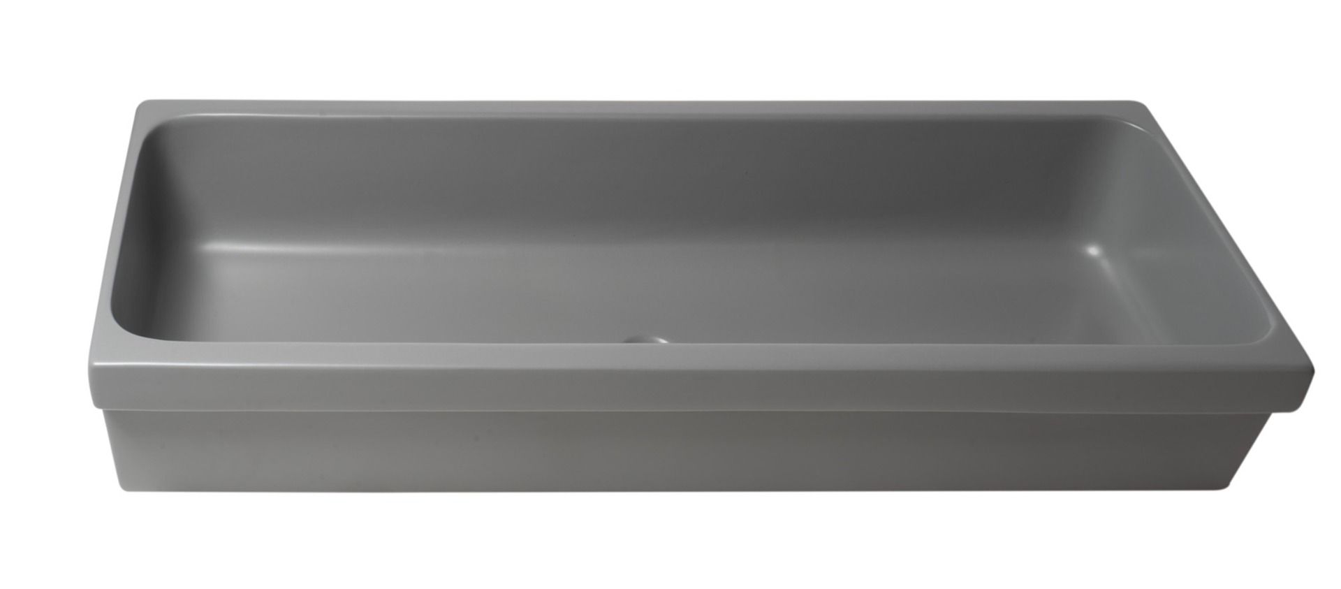 ALFI brand - 48" Grey Matte Above Mount Fireclay Bathroom Trough Sink - AB48TRGM ALFI brand - 48" Grey Matte Above Mount Fireclay Bathroom Trough Sink - AB48TRGM