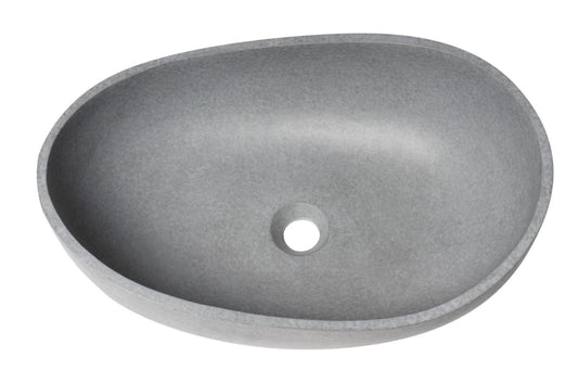 ALFI brand - 23" Solid Concrete Wavy Oval Above Mount Vessel Sink - ABCO23O