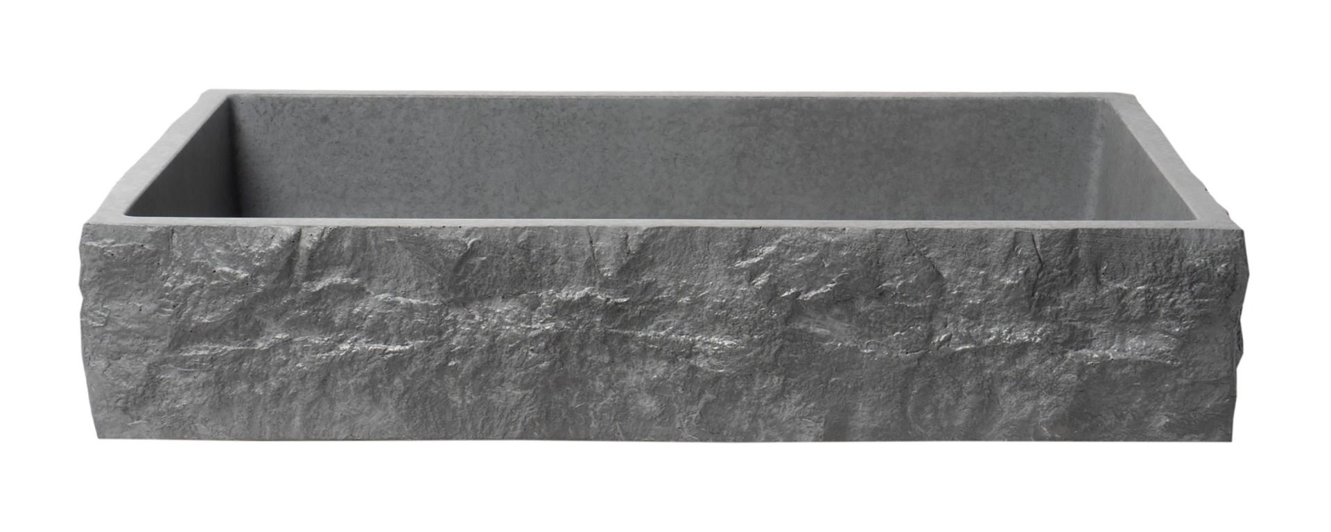 ALFI brand - 24" Solid Concrete Chiseled Style Rectangular Above Mount Vessel Sink - ABCO24R ALFI brand - 24" Solid Concrete Chiseled Style Rectangular Above Mount Vessel Sink - ABCO24R
